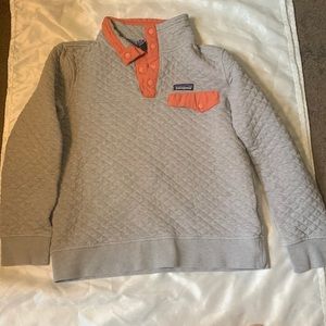 Patagonia Grey half snap up sweatshirt size small kids